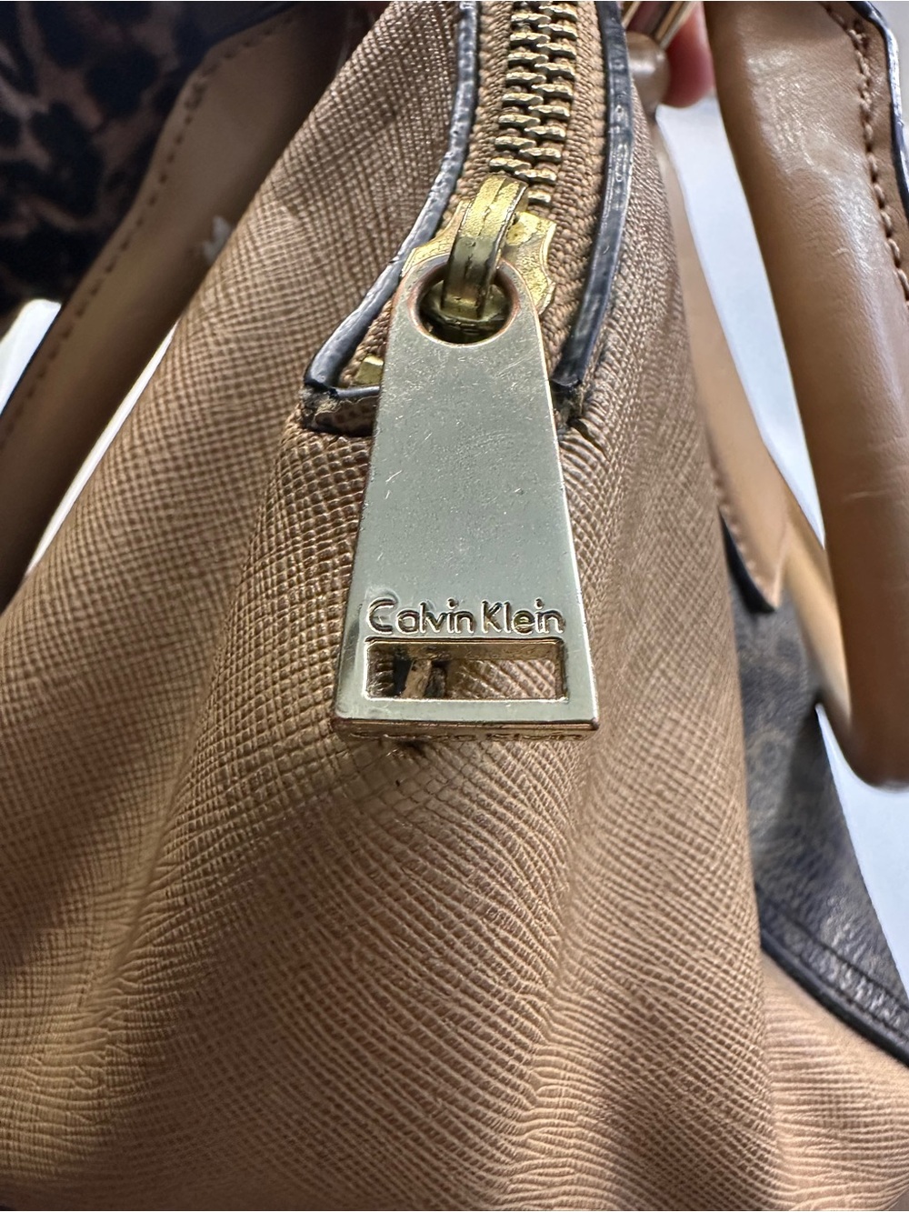 Calvin Klein Brown Monogram Saddle Bag - Picture 6 of 6